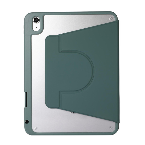 2 in 1 Acrylic Split Rotating Leatherette Tablet Case For iPad Air 2022 / 2020 10.9(Pine Needle Green)