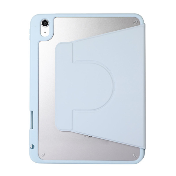 2 in 1 Acrylic Split Rotating Leatherette Tablet Case For iPad Pro 12.9 2022 / 2020 / 2021 / 2018(Ice Blue)