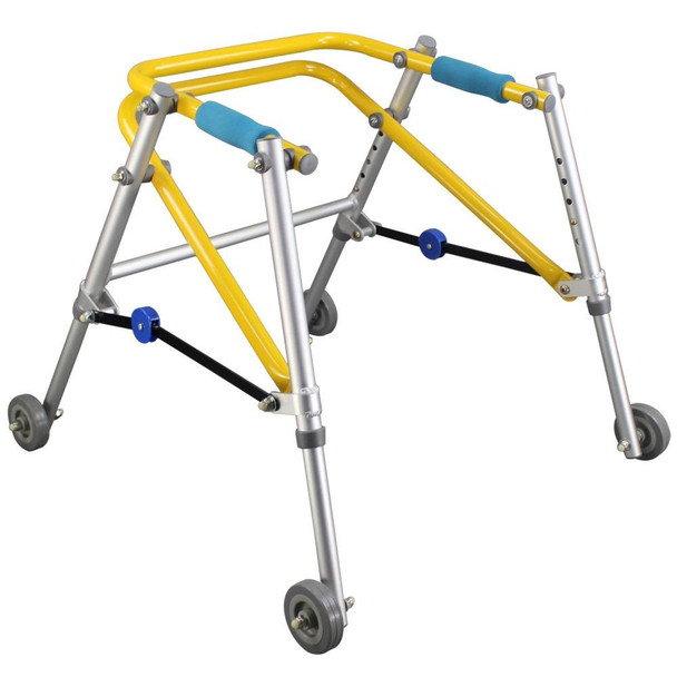 Directional Four-wheel Walker With Cerebral Palsy Children Rehabilitation Training Equipment Walker Standing Frame, Specification: 4071 Medium(Foggy Silver)