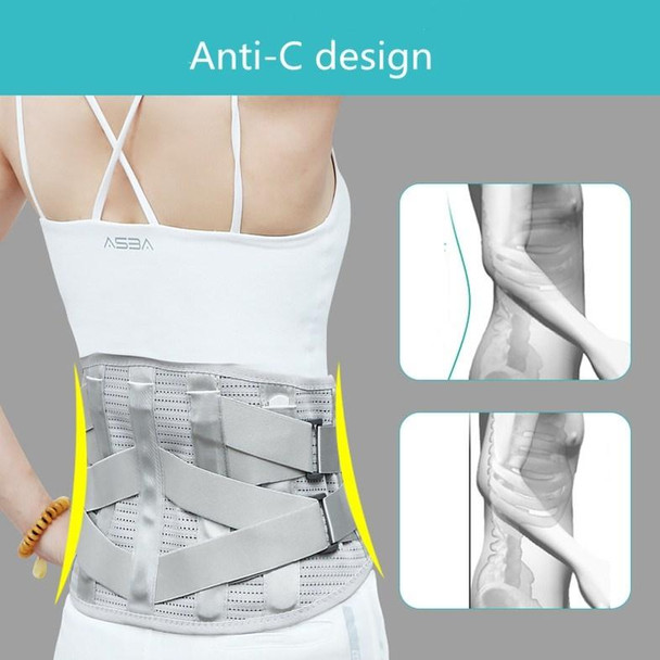 Steel Plate Support Warm And Breathable Waist Belt Waist Orthosis, Size:S