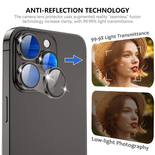 For iPhone 14 Pro / 14 Pro Max ENKAY AR Anti-reflection Camera Lens Glass Full Film(Sierra Blue)