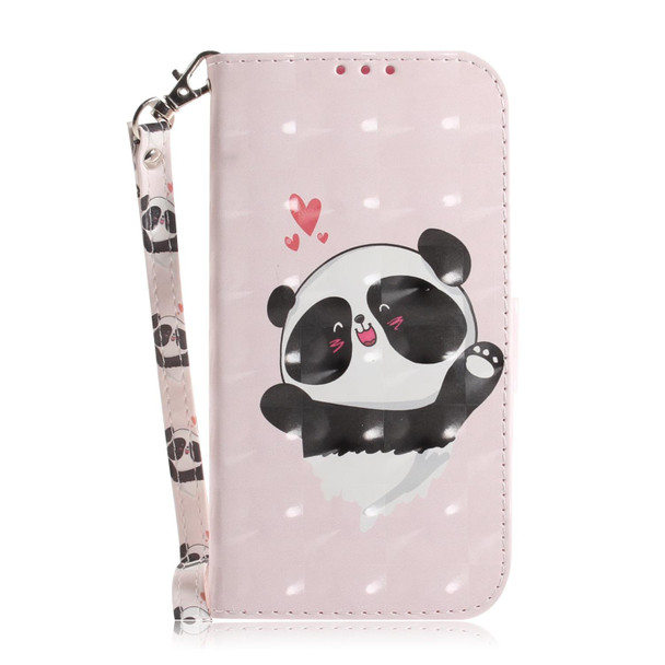 For Sony Xperia 1 IV 2023 3D Colored Horizontal Flip Leatherette Phone Case(Heart Panda)