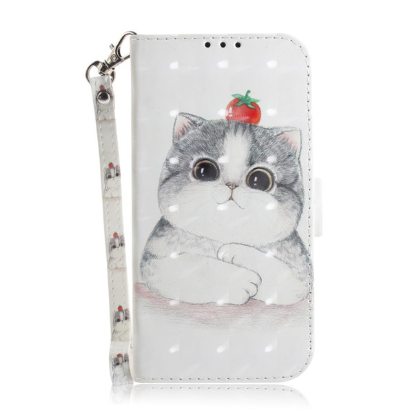 For Sony Xperia 10 IV 2023 3D Colored Horizontal Flip Leatherette Phone Case(Cute Cat)
