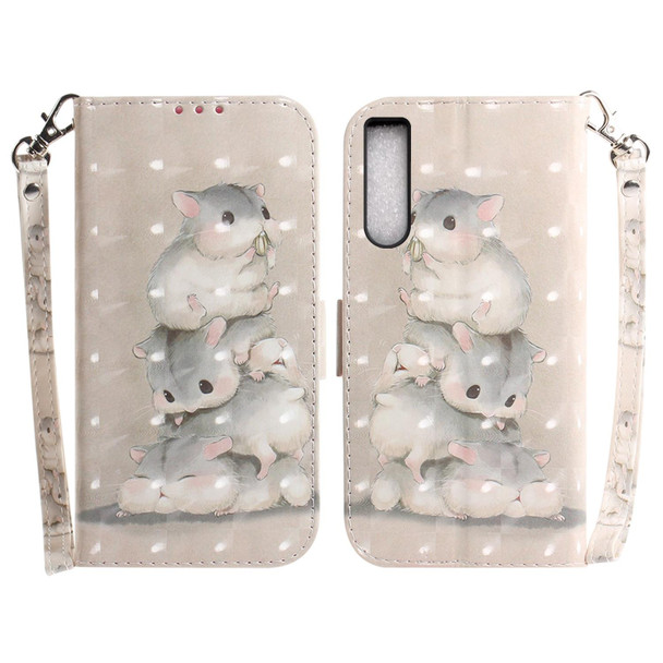 For Sony Xperia 10 IV 2023 3D Colored Horizontal Flip Leatherette Phone Case(Squirrels)