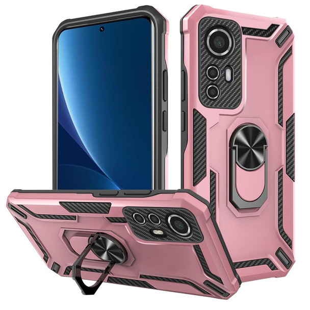 For Xiaomi 12 Warship Armor 2 in 1 Shockproof Phone Case(Rose Gold)