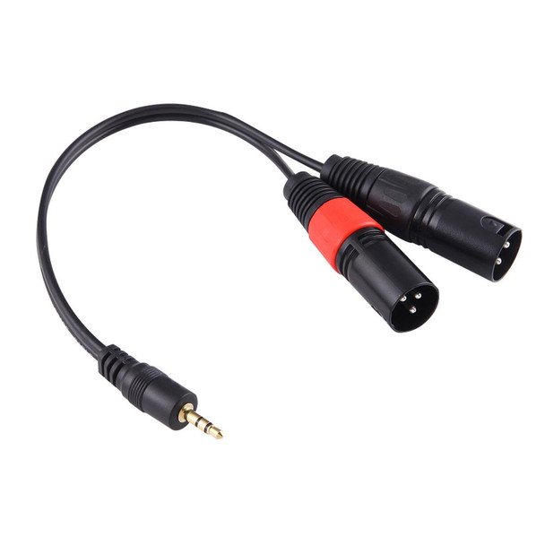 30cm Metal Head 3.5mm Male to 3 Pin XLR CANNON Male Audio Connector Adapter Cable