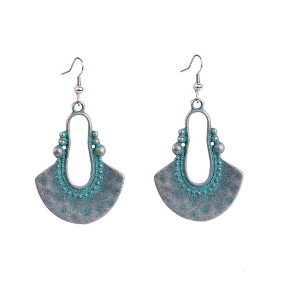 E1911-8 Turquoise Ethnic Style Earrings Temperament Simple Vintage Earrings