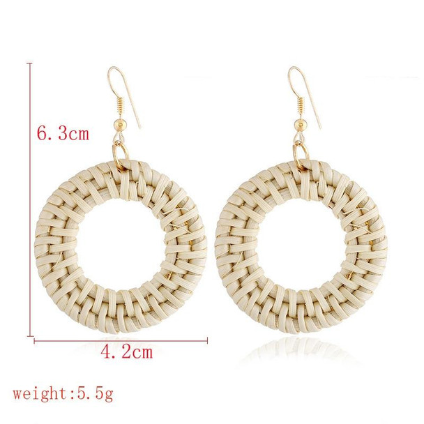 E2002-1 Ear Hook Circle Bamboo Vine Handmade Woven Earrings Bosomia Style Earrings