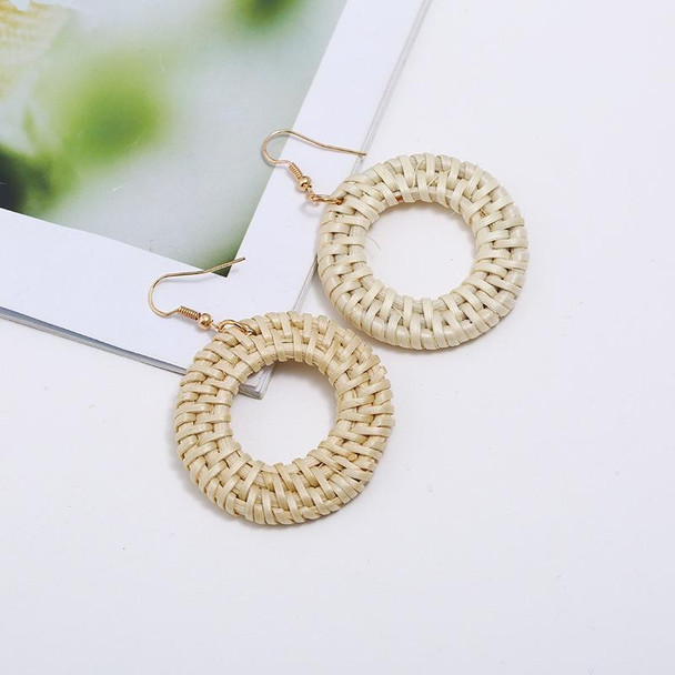 E2002-1 Ear Hook Circle Bamboo Vine Handmade Woven Earrings Bosomia Style Earrings