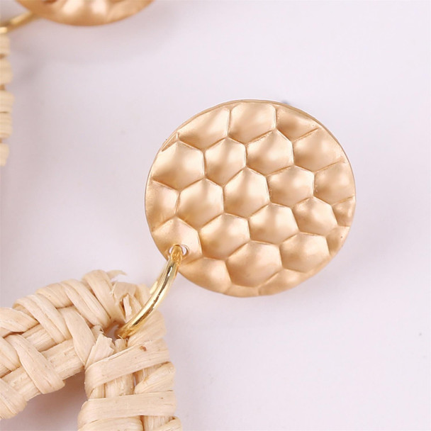 E2002-7 Knock Pattern Water Drop Bamboo Vine Handmade Woven Earrings Bosomia Style Earrings