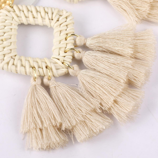 E2205-3 Tassel Prismatic Bamboo Vine Handmade Woven Earrings Bosomia Style Earrings