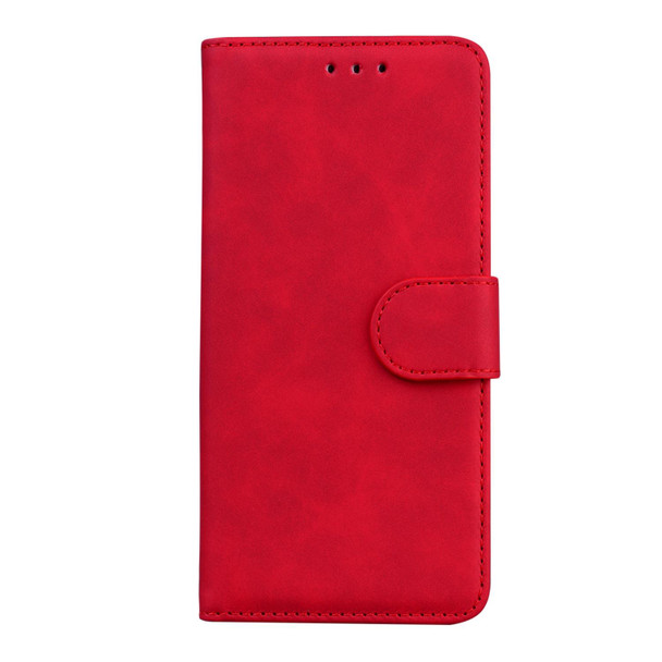 For OPPO Reno8 T 4G Skin Feel Pure Color Flip Leatherette Phone Case(Red)