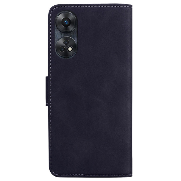 For OPPO Reno8 T 4G Skin Feel Pure Color Flip Leatherette Phone Case(Black)