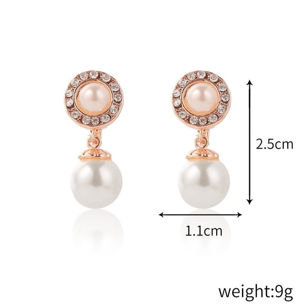 1202 Long Gold Baroque Earrings Pearl Ear Clip Women Without Ear Piercing