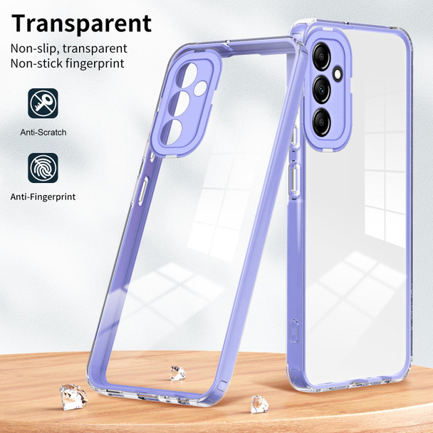 For Samsung Galaxy A34 5G 3 in 1 Clear TPU Color PC Frame Phone Case(Purple)