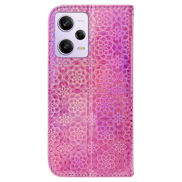 For Xiaomi Redmi Note 12 Pro Colorful Magnetic Buckle Leather Phone Case(Pink)