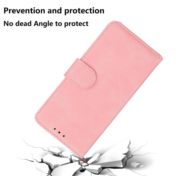 For Sony Xperia 1 IV 2023 Skin Feel Pure Color Flip Leatherette Phone Case(Pink)