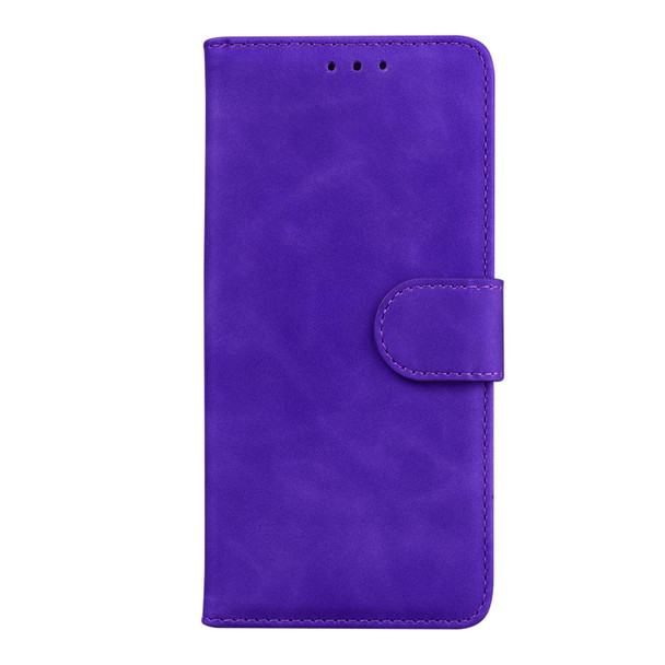 For Sony Xperia 1 IV 2023 Skin Feel Pure Color Flip Leatherette Phone Case(Purple)