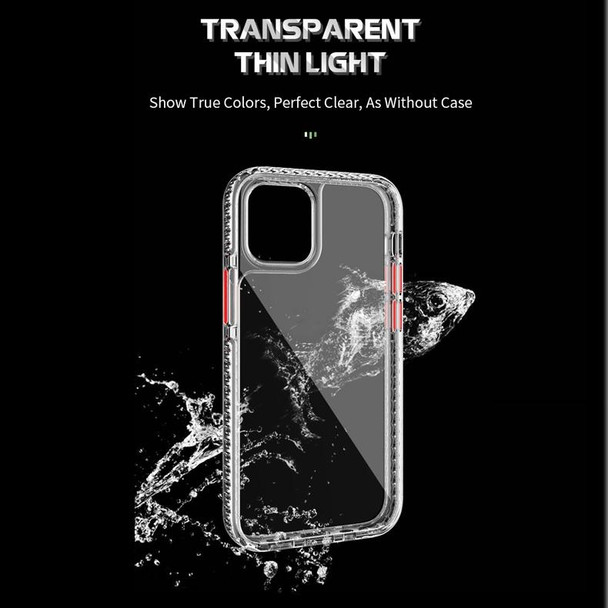 2 in 1 Ultra Clear Shockproof PC+ TPU Case with Removable Color Button - iPhone 12 / 12 Pro(Yellow)