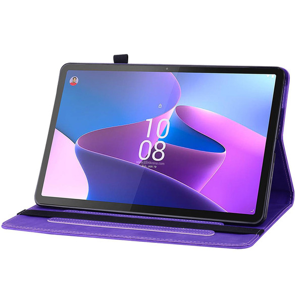 For Lenovo Tab P11 Pro Gen 2 11.2 Skin Feel Solid Color Zipper Leatherette Tablet Case(Purple)