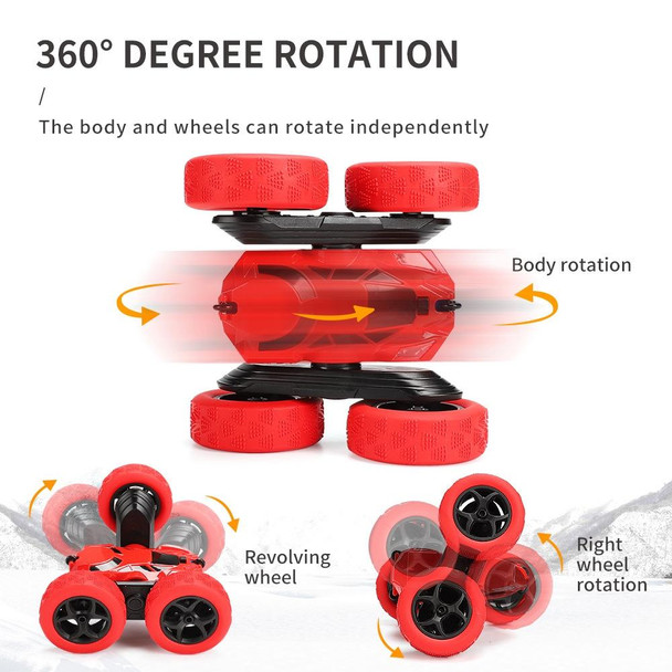 1:24 Double-Sided Stunt Car Rotating Tumbling And Twisting Stunt Car RC Climbing Children Remote Control Car(Fire Red)