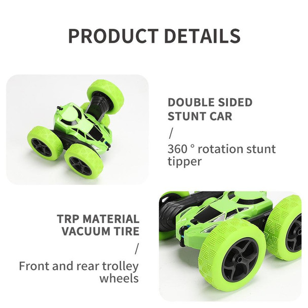 1:24 Double-Sided Stunt Car Rotating Tumbling And Twisting Stunt Car RC Climbing Children Remote Control Car(Fire Red)