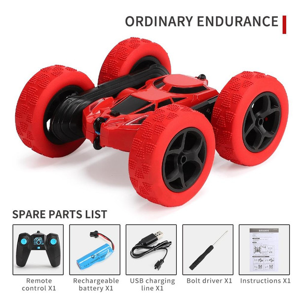 1:24 Double-Sided Stunt Car Rotating Tumbling And Twisting Stunt Car RC Climbing Children Remote Control Car(Fire Red)