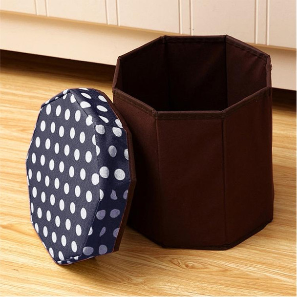 Household Multifunctional Folding Seating Storage Stool(Navy Blue)