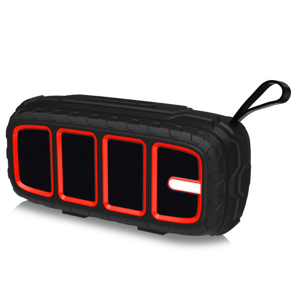 NewRixing NR-5018 Outdoor Portable Bluetooth Speaker, Support Hands-free Call / TF Card / FM / U Disk(Black+Red)