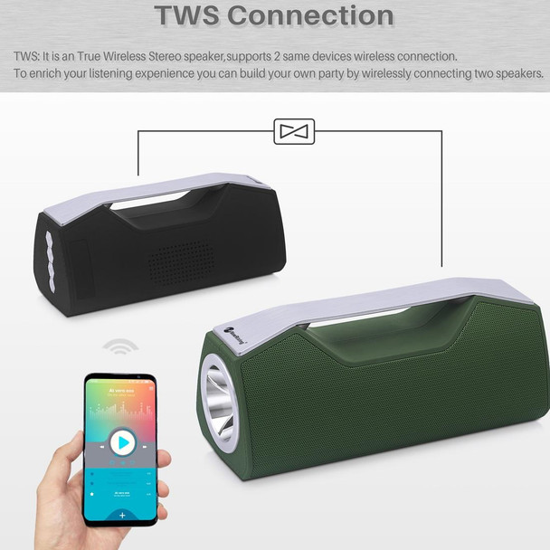 NewRixing NR-2028 Portable Lighting Wireless Bluetooth Stereo Speaker Support TWS Function Speaker (Red)