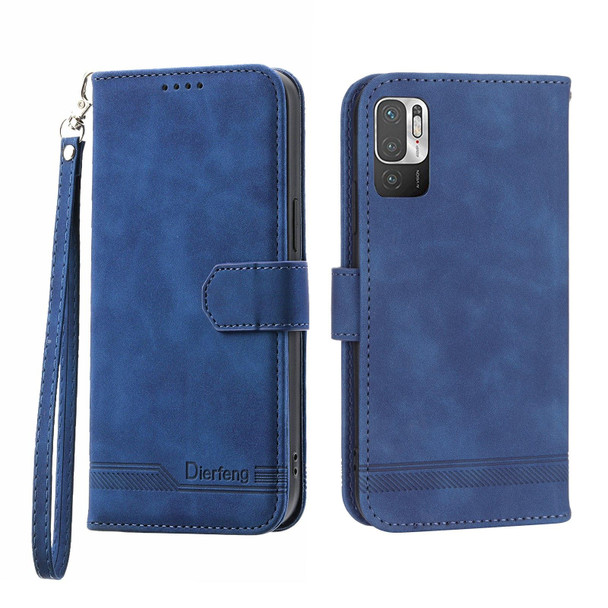 For Xiaomi Redmi Note 10 Dierfeng Dream Line Leather Phone Case(Blue)