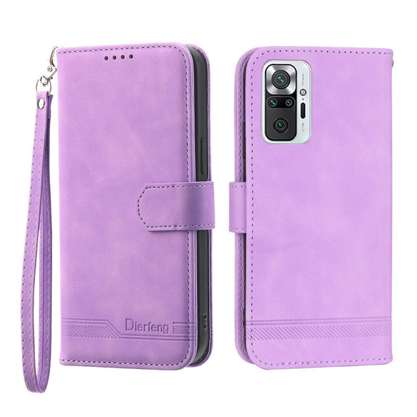 For Xiaomi Redmi Note 10 Pro Dierfeng Dream Line Leather Phone Case(Purple)