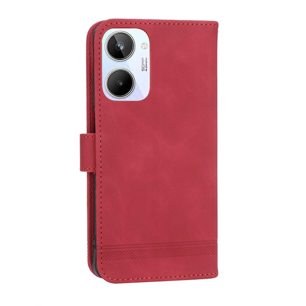 For Realme 10 4G Dierfeng Dream Line Leatherette Phone Case(Red)