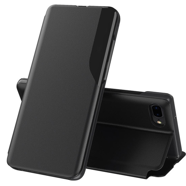 Side Display Magnetic Shockproof Horizontal Flip Leather Case with Holder - iPhone 6 Plus / 7 Plus / 8 Plus(Black)