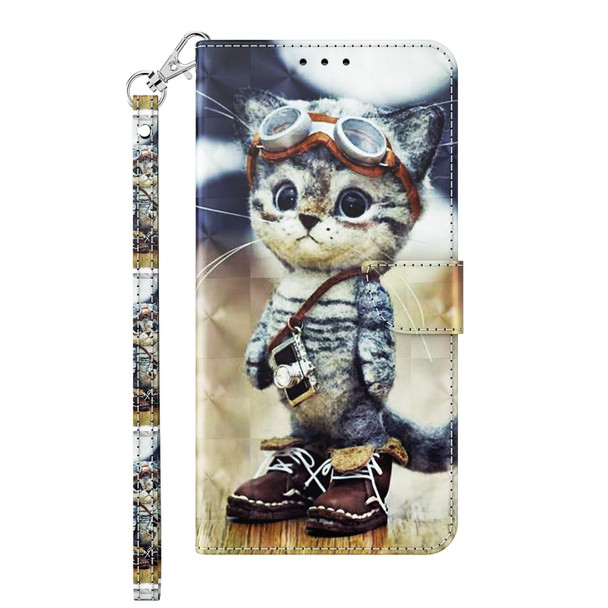 For Xiaomi 12T Pro 3D Painted Leather Phone Case(Naughty Cat)