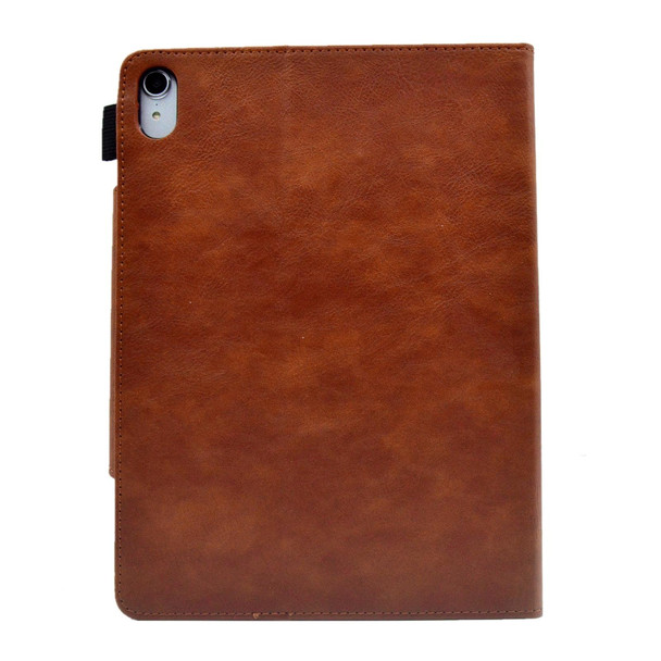 For iPad mini 6 Suede Cross Texture Magnetic Clasp Leatherette Tablet Case(Brown)