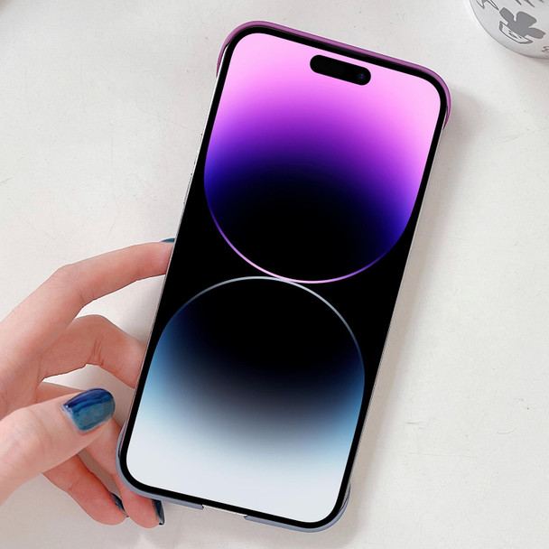 For iPhone XS / X Frameless Skin Feel Gradient Phone Case(Dark Purple + Grey)