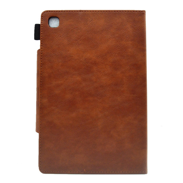 For Samsung Galaxy Tab A7 10.4 2022/2020 Suede Cross Texture Magnetic Clasp Leatherette Tablet Case(Brown)