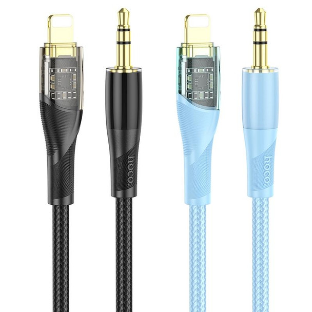 hoco UPA25 Transparent Exploration Version 8 Pin Digital Audio Conversion Cable, Length: 1m(Blue)