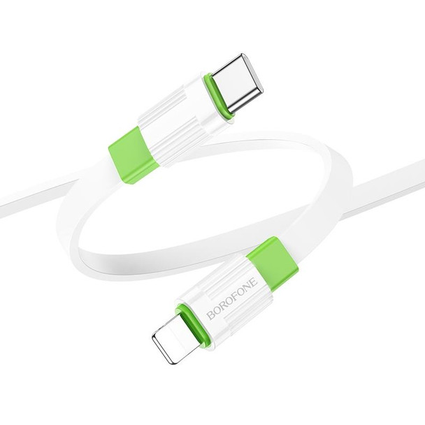 Borofone BX89 Type-C to 8 Pin Union PD Charging Data Cable, Length:1m(White Green)