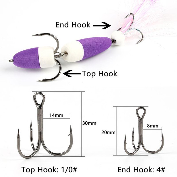 W.P.E PMG-M Foam Hook Soft Worm Bait Three Anchor Hook Fake Lures, Size:  M(33), snatcher