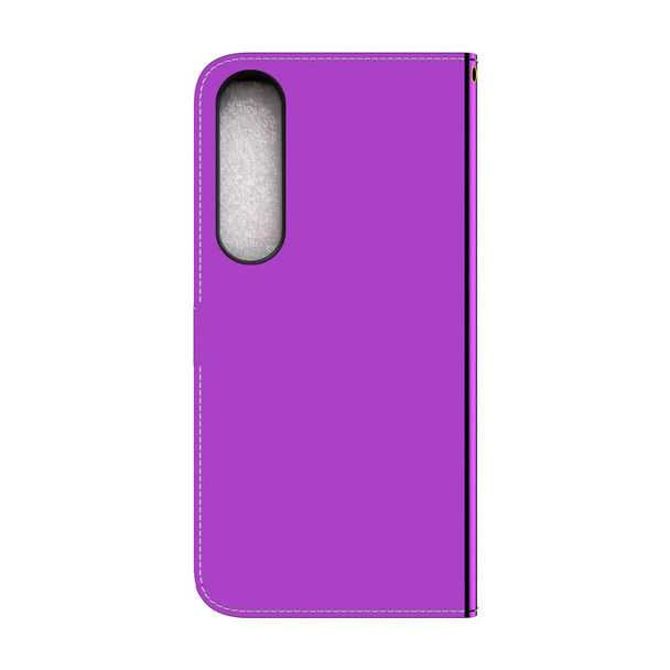 For Sony Xperia 1 IV 2023 Imitated Mirror Surface Horizontal Flip Leatherette Phone Case(Purple)