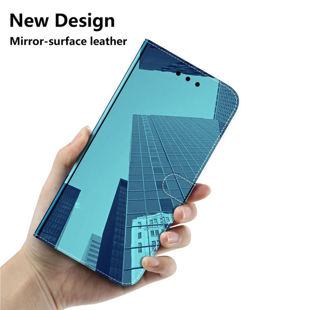 For Sony Xperia 10 IV 2023 Imitated Mirror Surface Horizontal Flip Leatherette Phone Case(Blue)