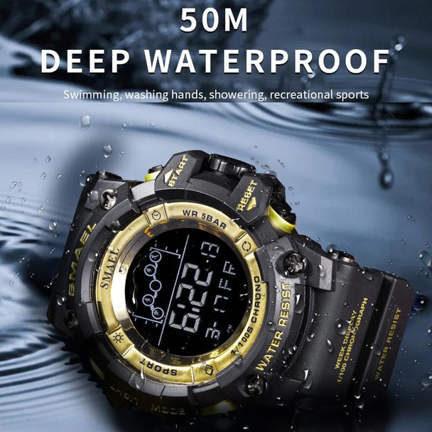 SMAEL 8082 Outdoor Waterproof Sports Multifunctional Luminous Timing Electronic Watch(Black Colorful Blue Purple)