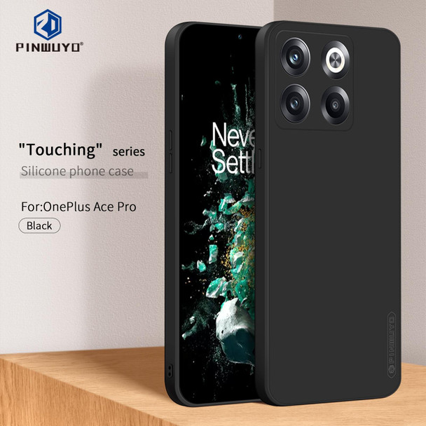 For OnePlus Ace Pro / 10R 5G  PINWUYO Sense Series Liquid Silicone TPU Phone Case(Black)