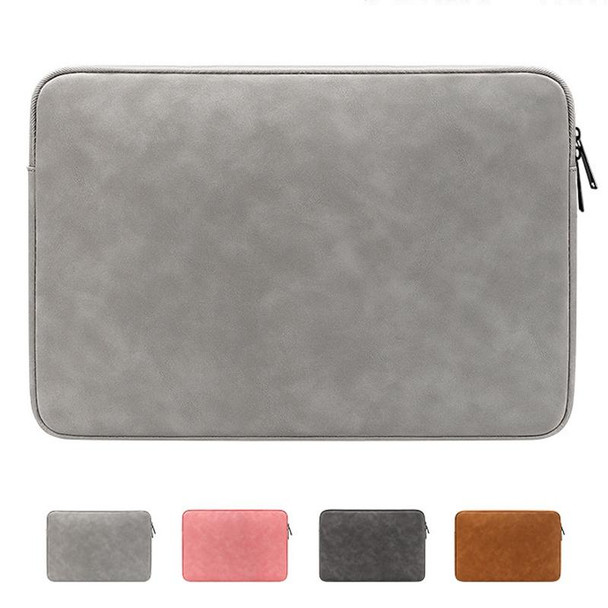 ND12 Lambskin Laptop Lightweight Waterproof Sleeve Bag, Size: 14.1-15.4 inches(Gray with Bag)