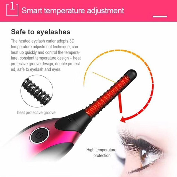 Duosi DY-102 Portable Pen Style Heated Long-Lasting Electric Ironing   Eyelash Curler USB Rechargeable Electric Heated Makeup   Curling Clip