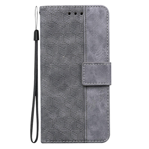 For OPPO Reno8 T  4G Geometric Embossed Leatherette Phone Case(Grey)