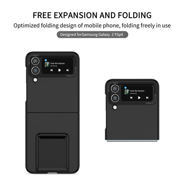 For Samsung Galaxy Z Flip4 5G Three-dimensional Folding Holder PC Phone Case(Black)