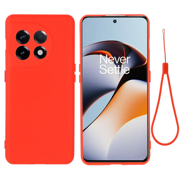 For OnePlus Ace 2 / 11R Pure Color Liquid Silicone Shockproof Full Coverage Phone Case(Red)